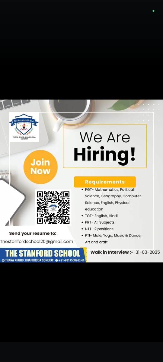School Jobs at  The Stanford School ,  Sonipat